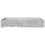 vidaXL Cadre de lit avec tiroirs sans matelas gris béton 120x200 cm