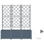 vidaXL Pots de jardin Gris clair 120 x 40 x 142 cm Acier