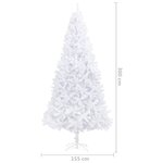 vidaXL Arbre de Noël artificiel pré-éclairé et boules 300 cm blanc