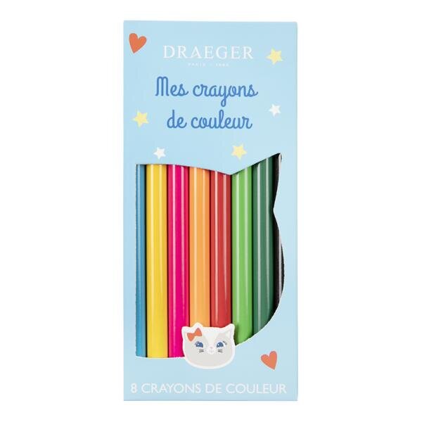 8 Crayons De Couleur Chat - Draeger paris