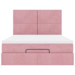 vidaXL Cadre de lit ottoman avec matelas rose 140x190 cm velours