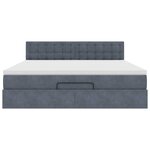 VidaXL Cadre de lit ottoman avec matelas gris foncé 180x200 cm velours