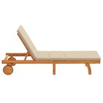 vidaXL Transat 1-personne Marron 63 x 199 x 85cm Bois d'acacia massif