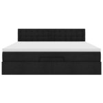 vidaXL Lit ottoman avec matelas et LED Noir 180x200cm tissu