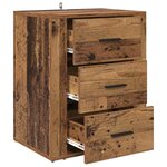 vidaXL Cabinet de chevet Bois ancien 35 x 50 x 60 cm Bois d'ingénierie