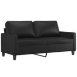 vidaXL Ensemble de canapés 2 Pièces avec coussins Noir Similicuir