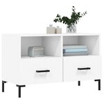 vidaXL Meuble TV Blanc 80x36x50 cm Bois d'ingénierie