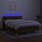 vidaXL Sommier à lattes de lit matelas et LED Marron foncé 140x200 cm