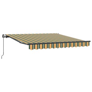 vidaXL Auvent Rétractable Vert et jaune 300 x 250 cm