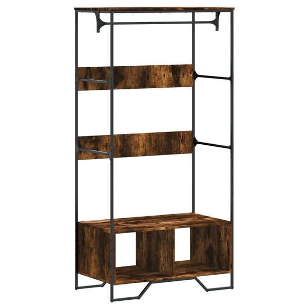 vidaXL Armoire chêne fumé 90x50x180 cm bois d'ingénierie