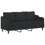 vidaXL Ensemble de canapés 4 Pièces avec coussins Noir Tissu