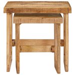vidaXL Tables d'appoint Marron bois de manguier massif