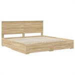 vidaXL Cadre de lit Chêne Sonoma 200 x 200 cm Bois d'ingénierie