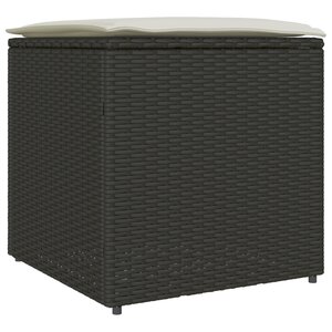 vidaXL Coffre de rangement Noir 50x50x50 cm en Poly Rattan