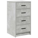 vidaXL Table de Toilette 3 Pièces Gris 40 x 41 x 135 cm Bois d'ingénierie