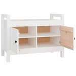 vidaXL Banc d'entrée Blanc 80x40x60 cm Bois de pin massif