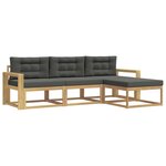 vidaXL Ensemble de canapés d'extérieur 4 pc Blanc et anthracite