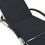 Vidaxl chaise longue avec oreiller textilène noir
