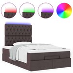 vidaXL Cadre de lit ottoman avec matelas marron foncé 120x200 cm tissu