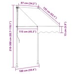vidaXL Auvent manuel rétractable avec LED 100 cm Jaune et bleu