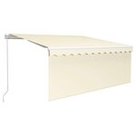 vidaXL Auvent manuel rétractable avec store 3x2 5 m Crème