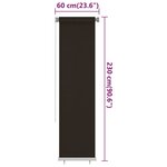 vidaXL Store roulant d'extérieur 60x230 cm Marron PEHD