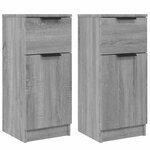 vidaXL Buffets 2 Pièces Sonoma gris 30x30x70 cm Bois d'ingénierie