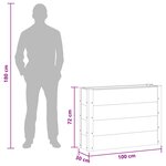 vidaXL Jardinière surélevée Marron 100 x 30 x 72 cm WPC et Aluminium