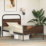 vidaXL Cadre de lit sans matelas 90x190cm chêne marron bois ingénierie
