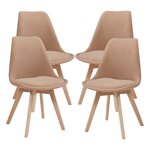 Lot de 4 chaises de salle à manger 82 x 49 x 54 cm moderne design robuste bouclé taupe 03_0009824