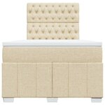 vidaXL Sommier à lattes de lit avec matelas crème 120x190 cm tissu