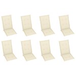 vidaXL Chaises inclinables de jardin et coussins lot de 8 Teck solide