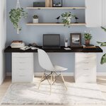 vidaXL Dessus de table marron foncé bois chêne massif traité