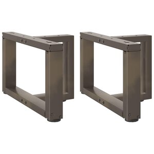 vidaXL Pieds de table basse en T  2 pièces  noir  50 x 25 x (30-31) cm  acier