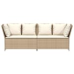 vidaXL Canapé de jardin avec coussins beige résine tressée
