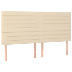 vidaXL Têtes de lit 4 Pièces Crème 80x5x78/88 cm Tissu