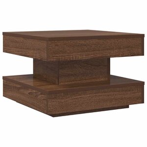 vidaXL Table basse rotative à 360 degrés chêne marron 50x50x34 5 cm