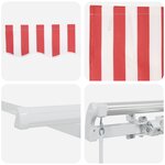 vidaXL Auvent Rétractable Manuel Rayé Rouge et Blanc 350x250 cm
