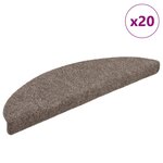 vidaXL Tapis d'escalier autocollants 20 pièces 56 x 17 x 3 cm Beige Demi-rond
