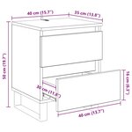 vidaXL Cabinet de chevet avec tiroir 2 Pièces Bois ancien 40 x 35 x 50 cm