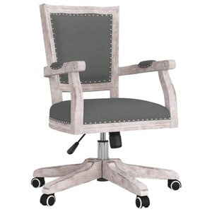 Chaise fauteuil siège pivotante de bureau informatique étude foncé tissu gris 02_0024127