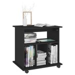 vidaXL Armoire à roulettes Noir 60x45x60 cm Bois d’ingénierie