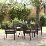 vidaXL Ensemble de salle à manger pour jardin 5 Pièces Marron Poly rotin