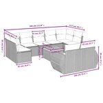 vidaXL Salon de jardin 10 Pièces avec coussins gris résine tressée