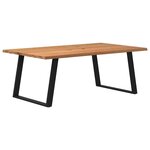 vidaXL Table à manger et bord naturel bois massif chêne rectangulaire