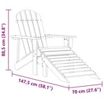 vidaXL Chaise de jardin Adirondack avec pouf bois de sapin solide rose