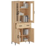 vidaXL Buffet haut Chêne sonoma 69 5x34x180 cm Bois d'ingénierie