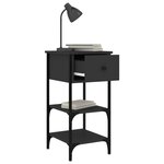 vidaXL Table de chevet noir 34x36x70 cm bois d’ingénierie
