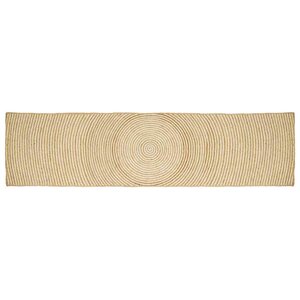 vidaXL Tapis Naturel et Blanc 80 x 400 cm Jute