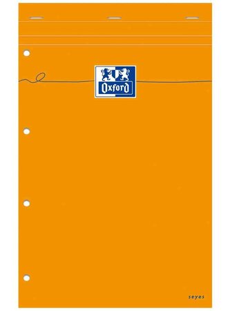 Bloc notes, 210 x 315, quadrillé, 160 pages, orange OXFORD